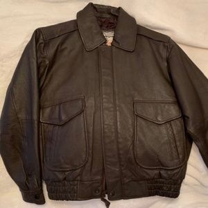 Boys Sz. 14 Brown Faux Leather Jacket.